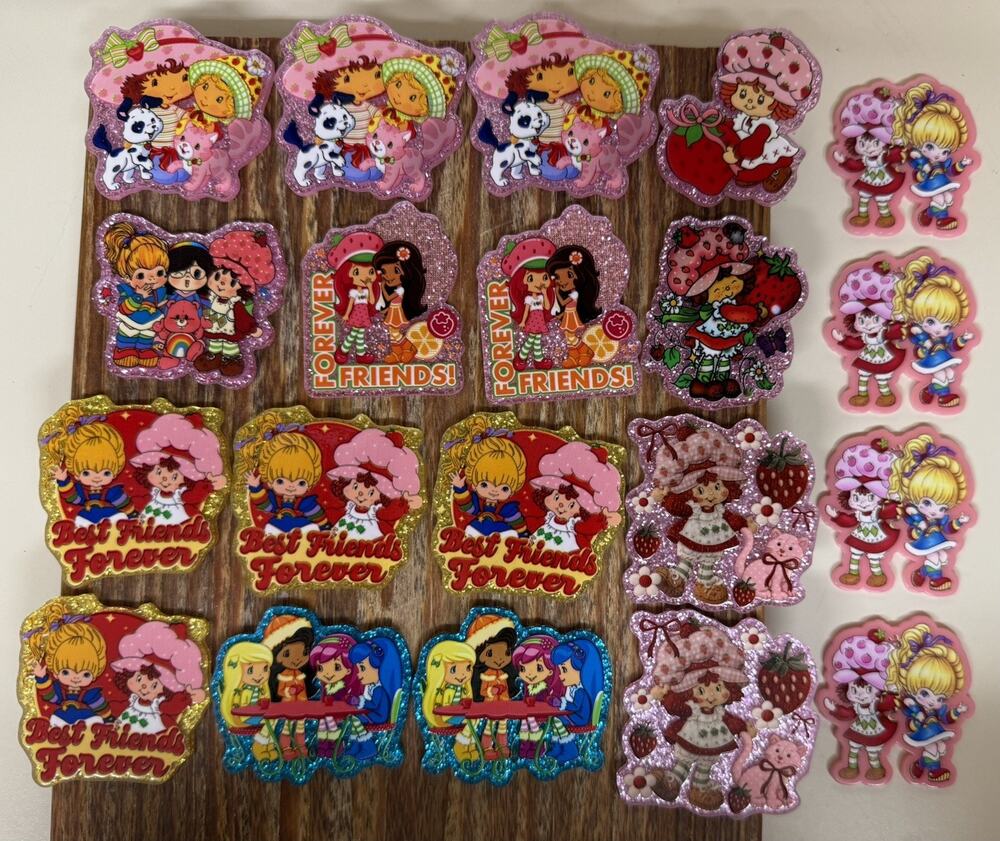 20 Pc Assorted Strawberry Shortcake Acrylic Flatbacks